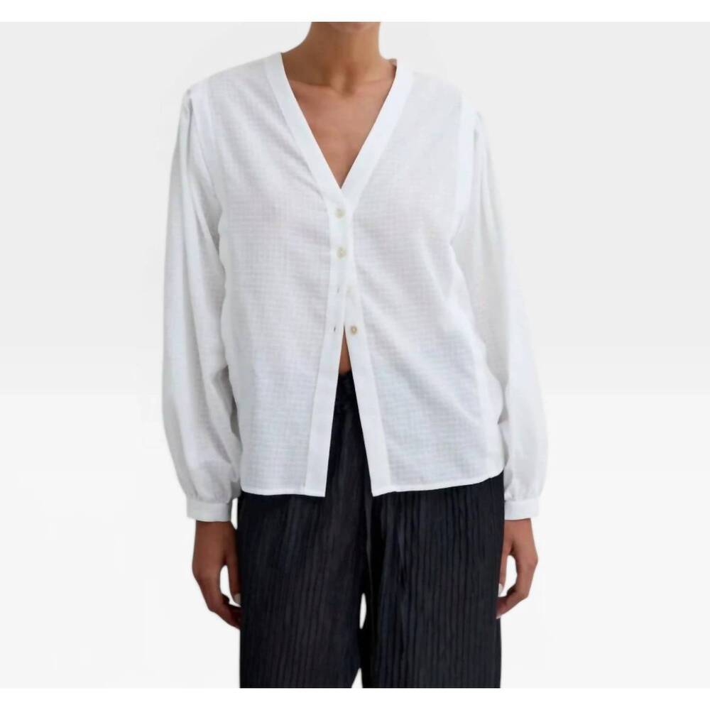 NEW DIARTE rodas blouse in white check